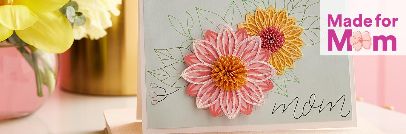 Mother's Day card with floral decorations